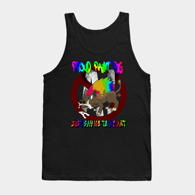 This Paint Pig is a Razorback Tank Top by Miles Per Minute media